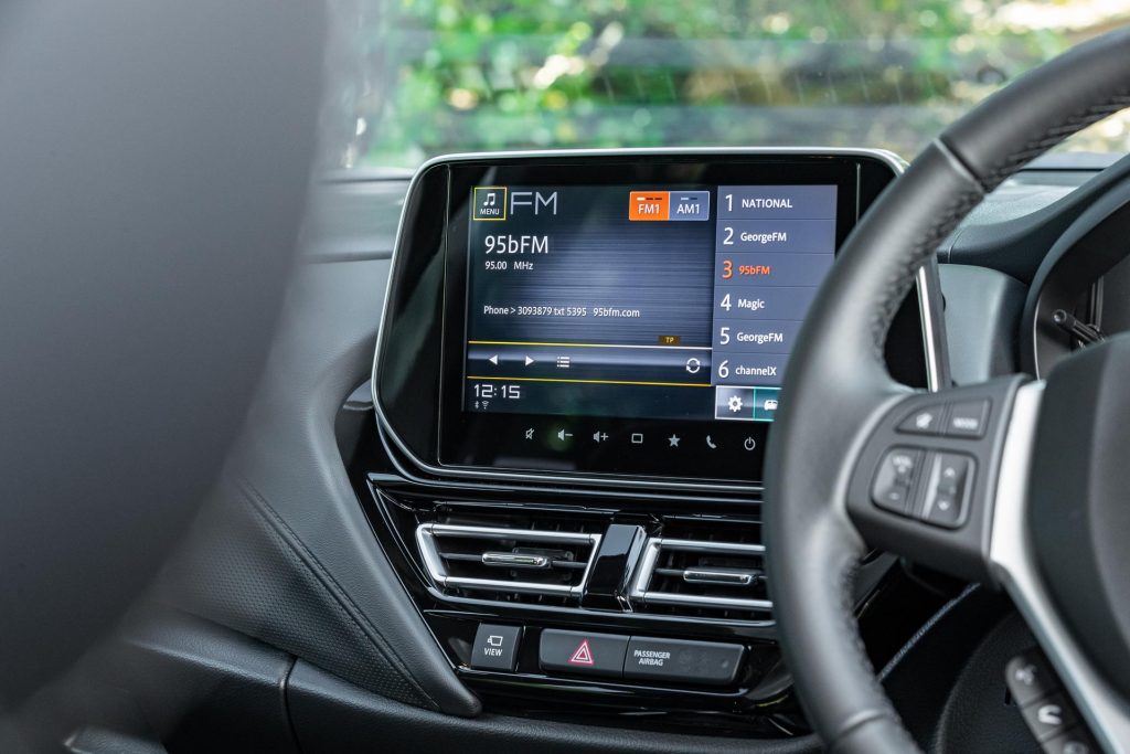 Interior infotainment screen of the Suzuki S-Cross Hybrid