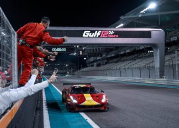 Ferrari racing on track at Gulf 12 Hour