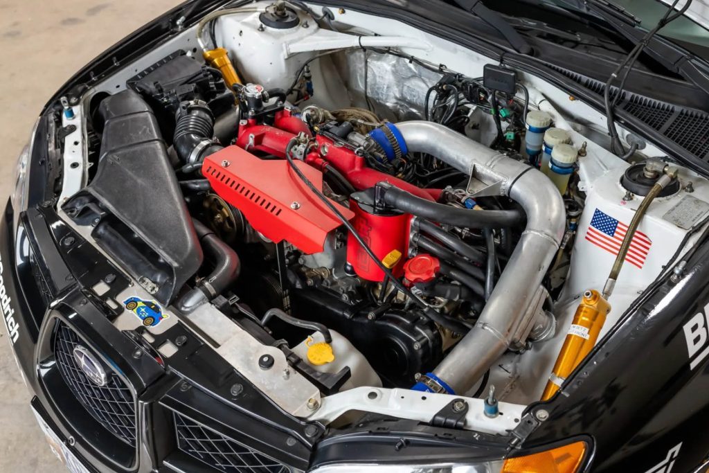 Ken Block's 2004 Subaru Impreza 2.5 RS rally car engine bay