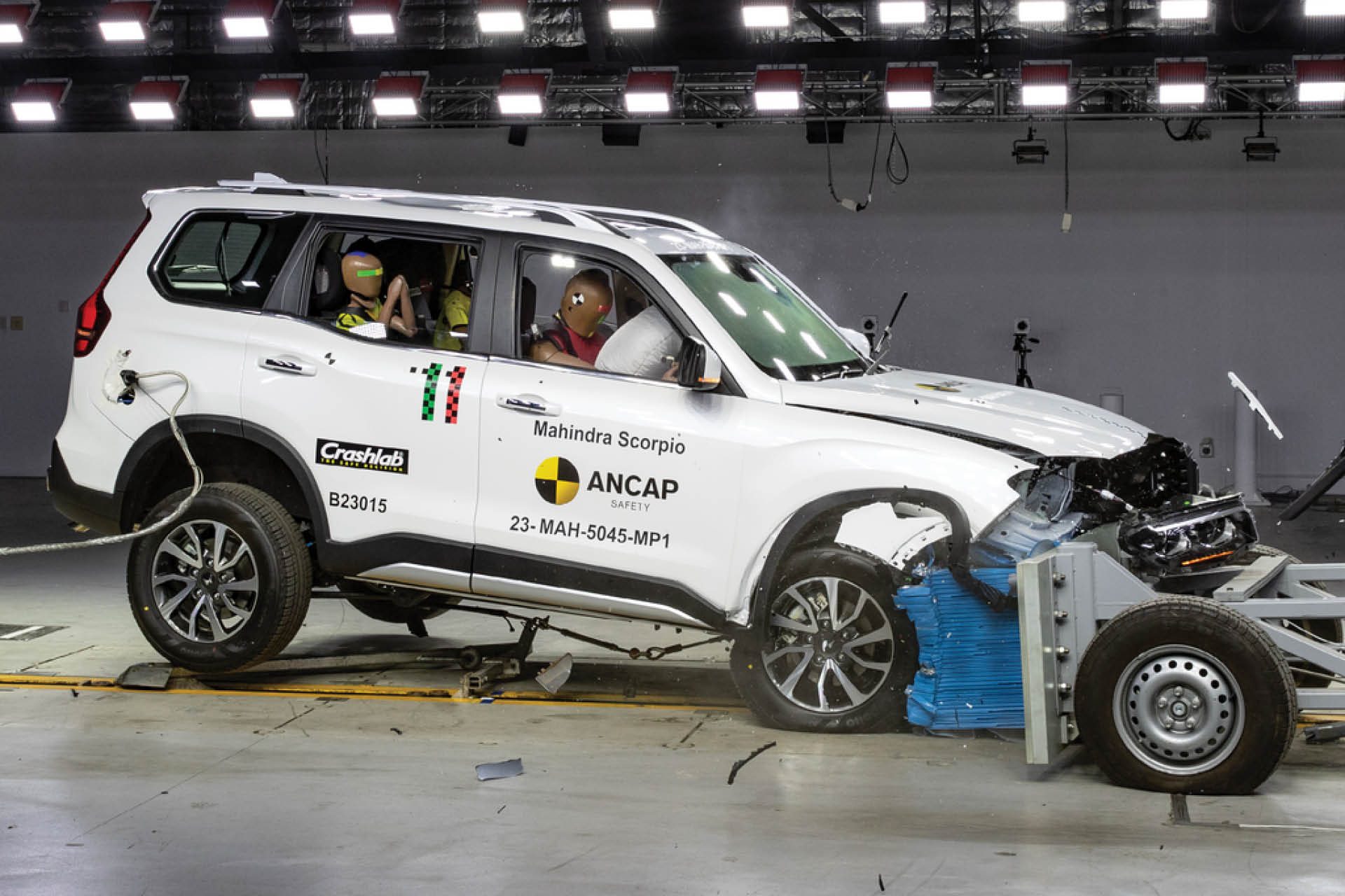 Mahindra Scorpio front impact crash test