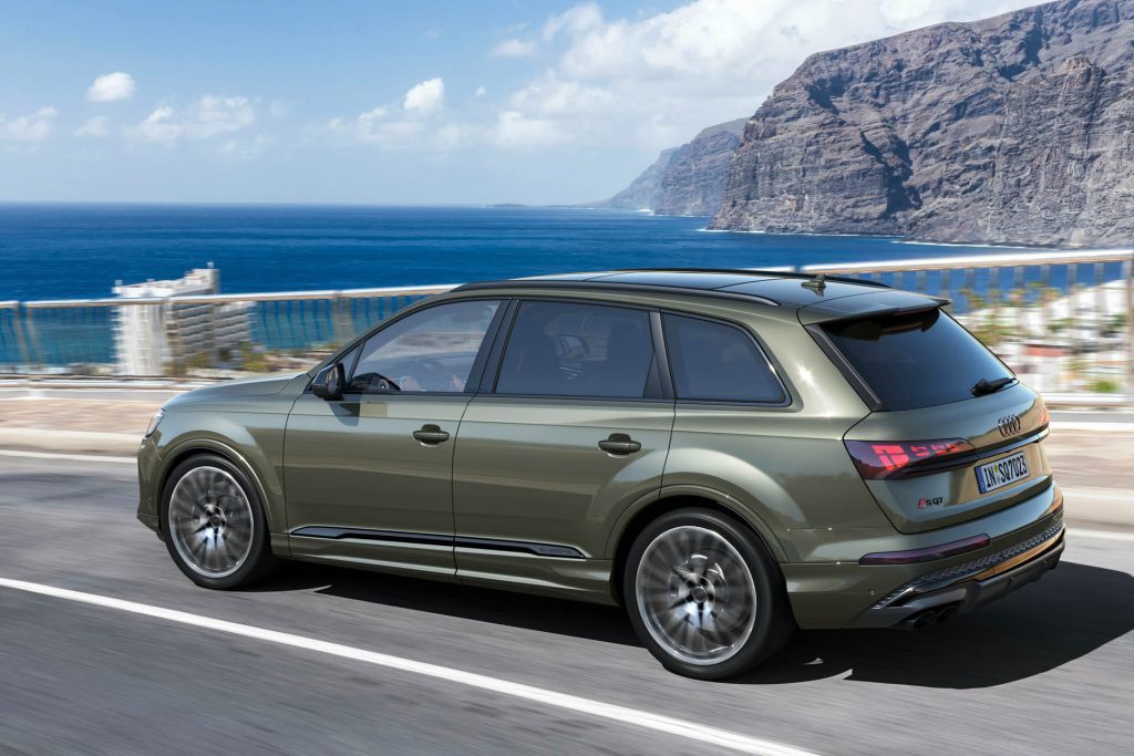 2025 Audi SQ7 facelift driving along coast road