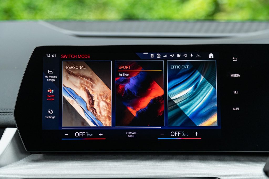 Infotainment screen in the 2023 BMW 225e xDrive
