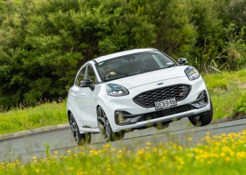 Ford Puma ST up on three wheels