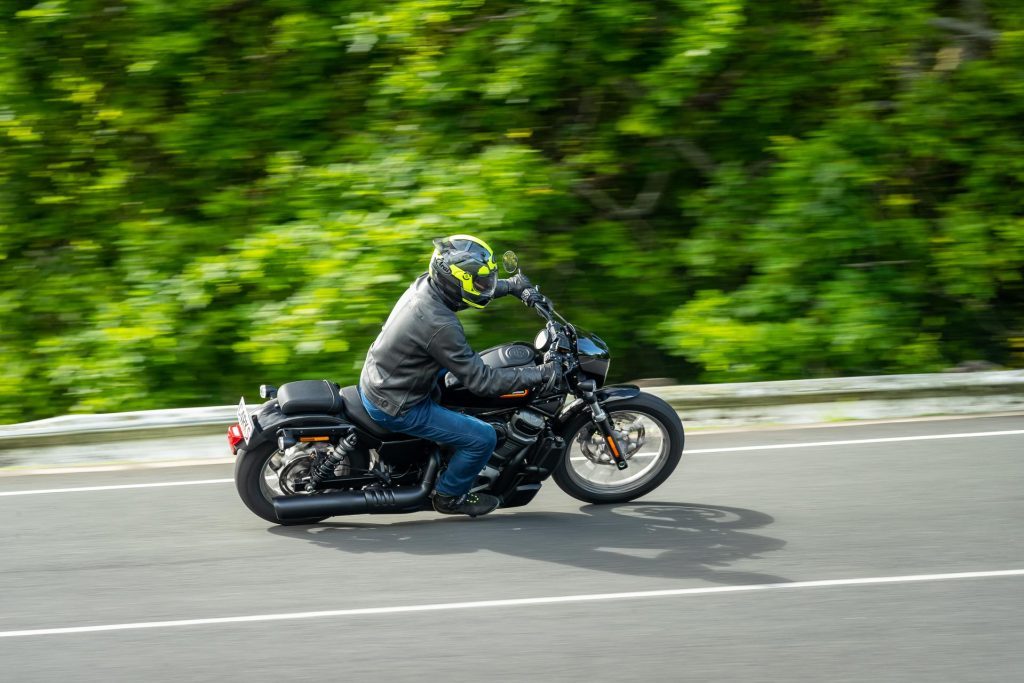 Harley-Davidson Nightster cornering panning shot