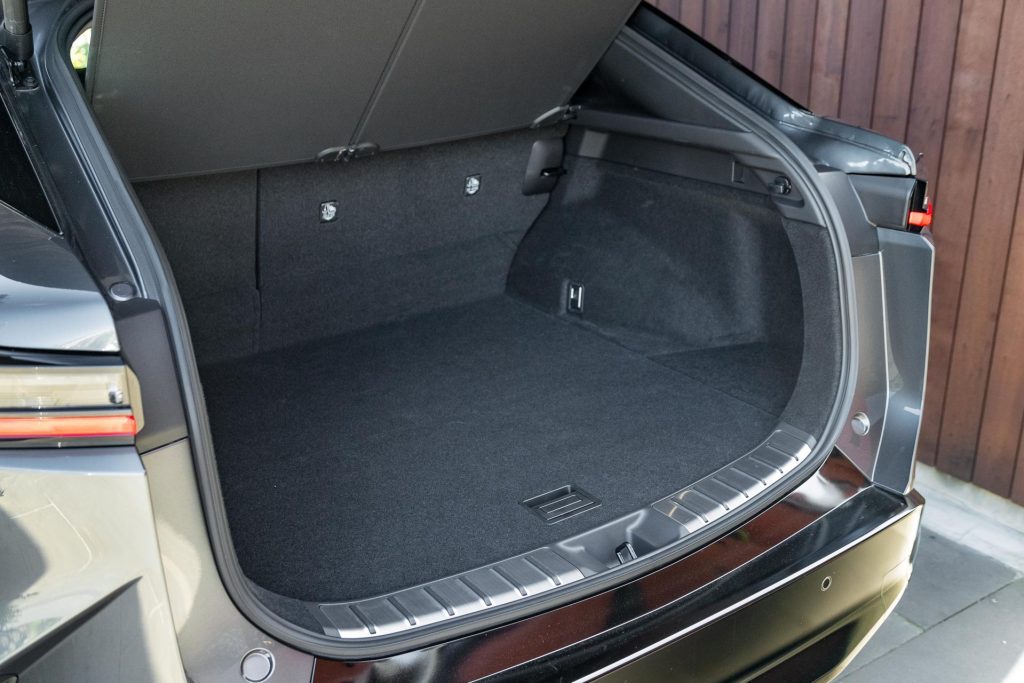 Lexus RZ 450e boot space, parked in Auckland