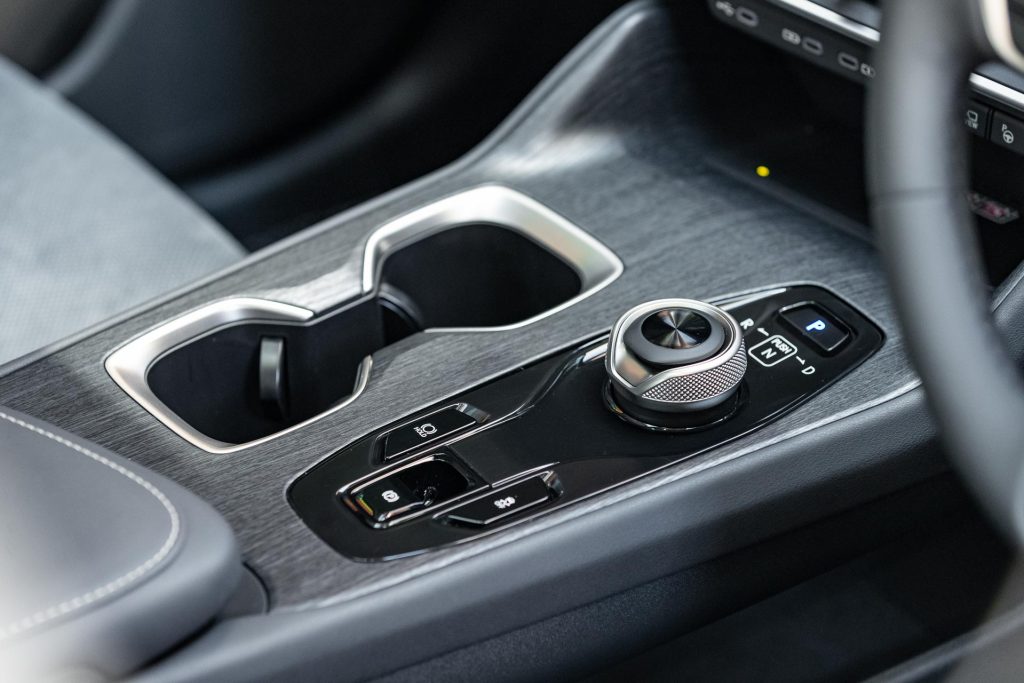 Centre console of the Lexus RZ 450e, showing drive controls