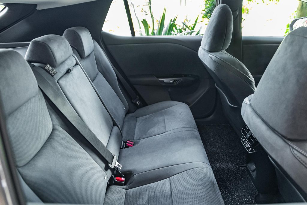 Rear seating area in the Lexus RZ 450e Dynamic