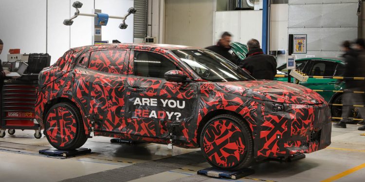 Camouflaged Alfa Romeo Milano front three quarter view