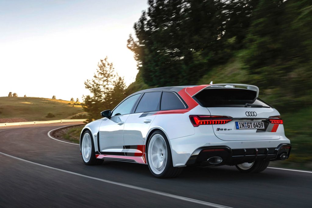 2024 Audi RS 6 Avant GT rear three quarter view driving