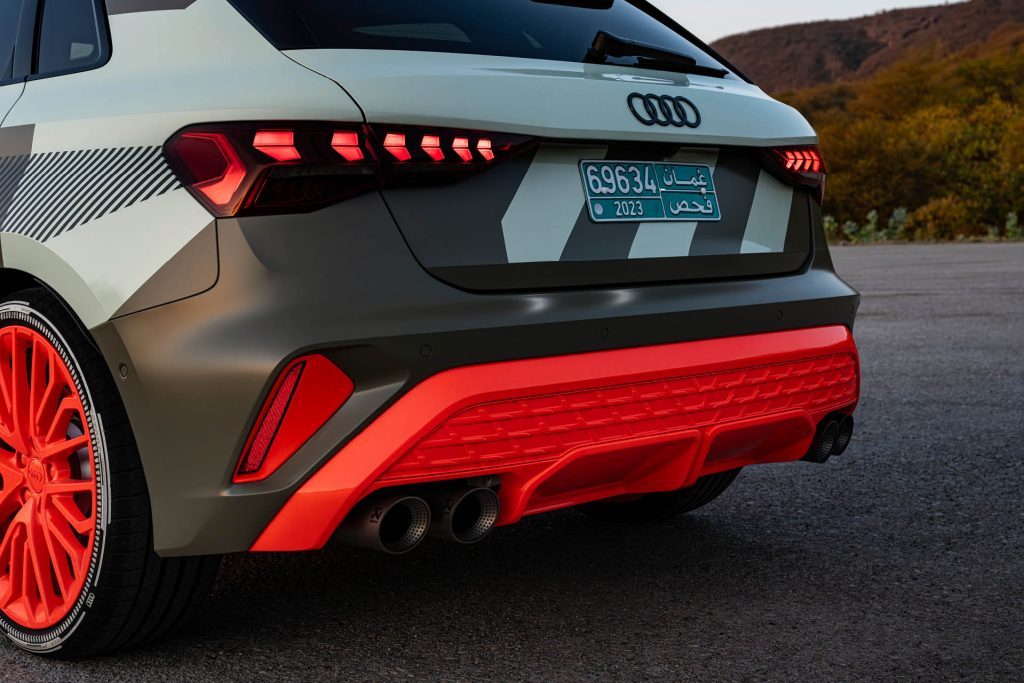 2025 Audi S3 facelift in camouflage rear bumper