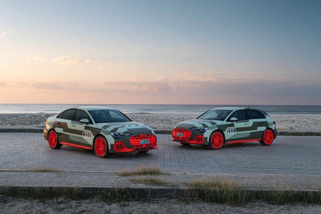 2025 Audi S3 facelift sedan and sportback in camouflage