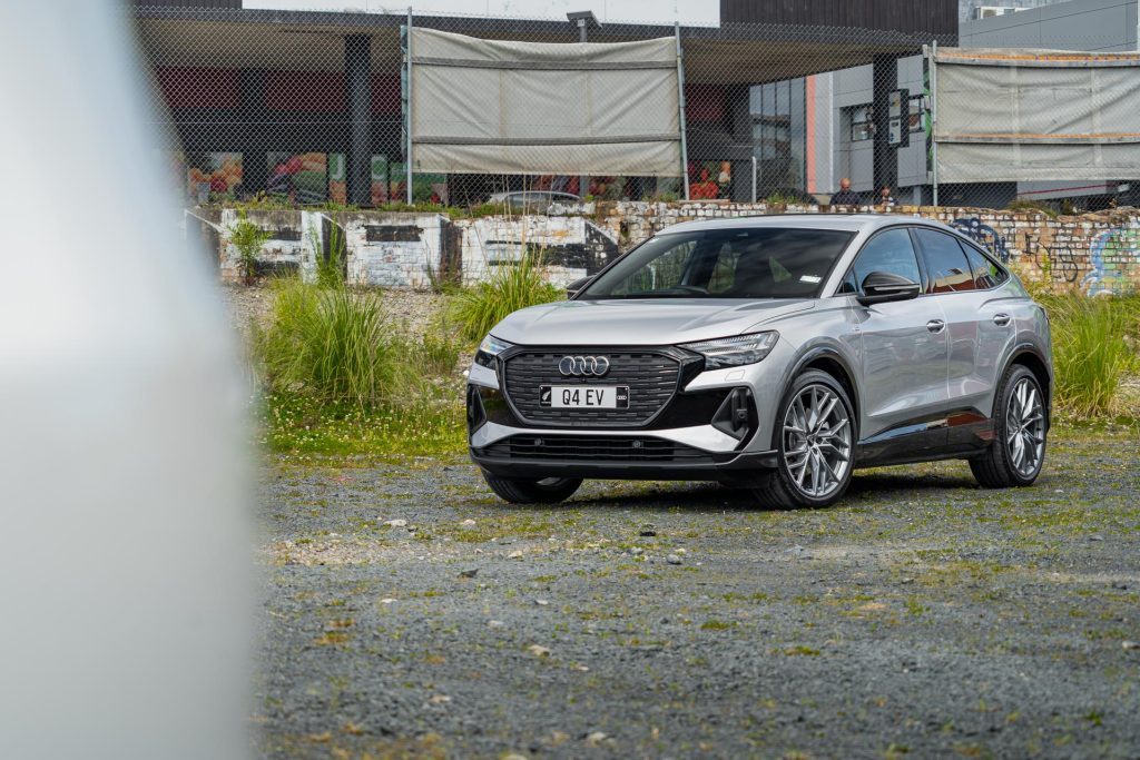 Front quarter shot of the Audi Q4 e-tron