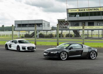 Audi R8 Type 42 and Type 4S parked at Pukekohe raceway