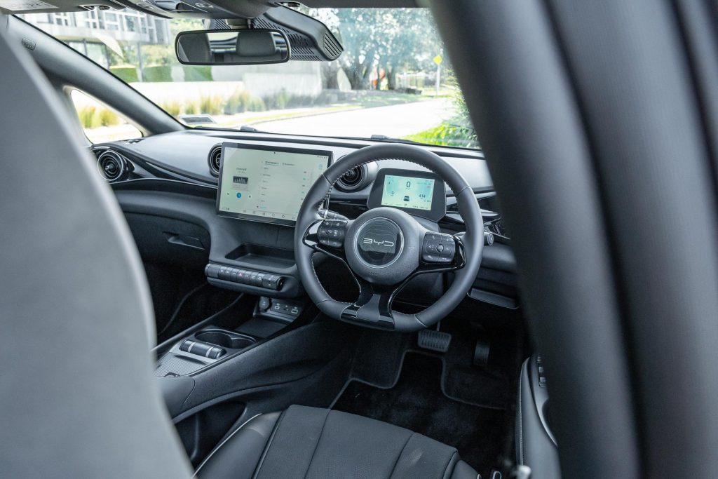 Front interior view of the BYD Dolphin