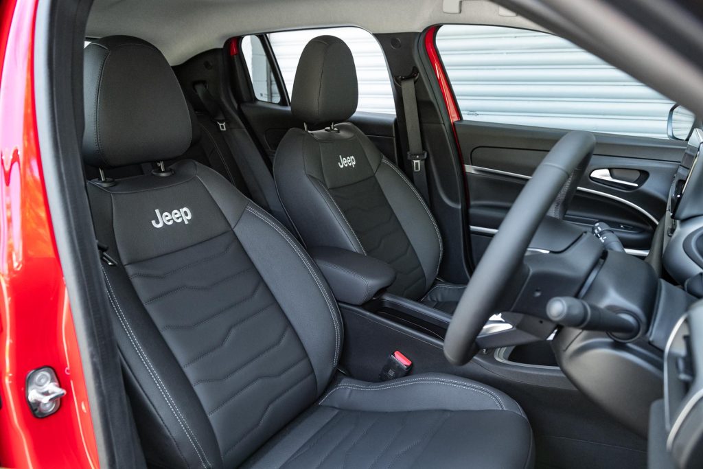 Front seats of the Jeep Avenger EV