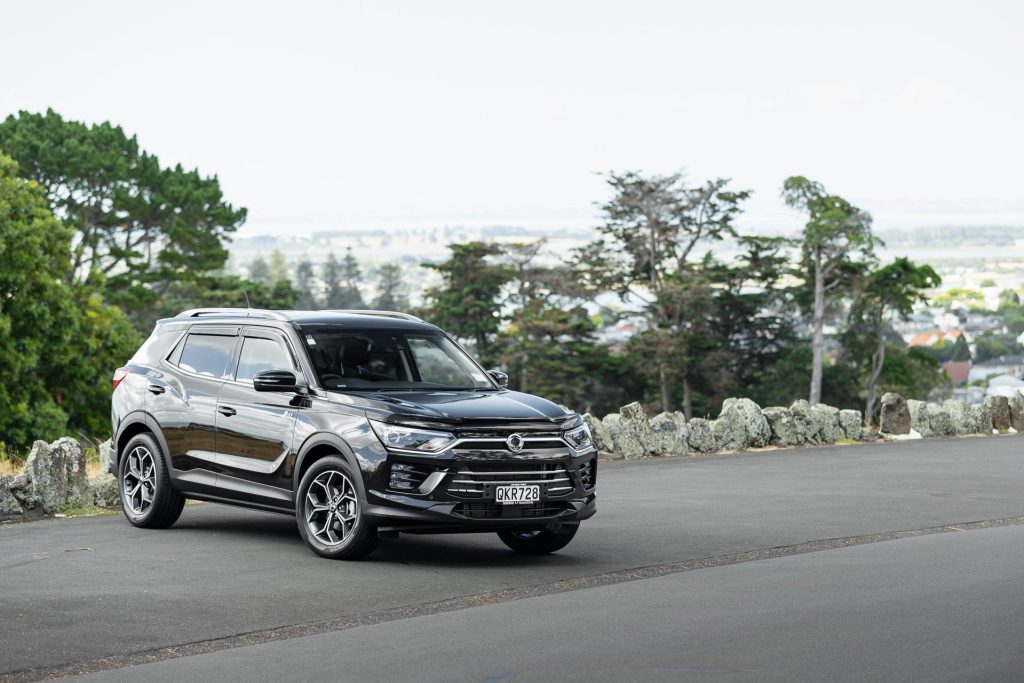 SsangYong Korando pictured in black, at One Tree Hill