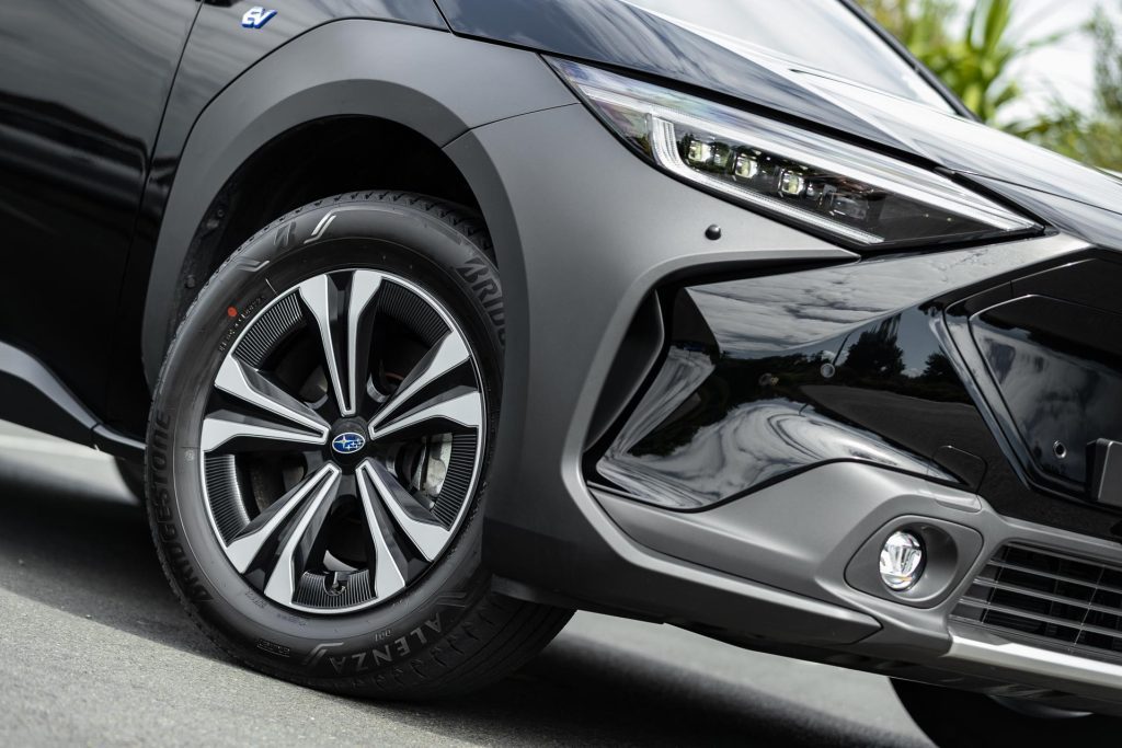 Subaru Solterra front wheel detail shot