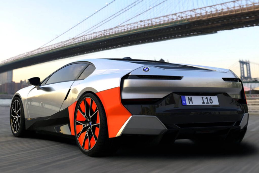 BMW i16 concept rear three quarter view