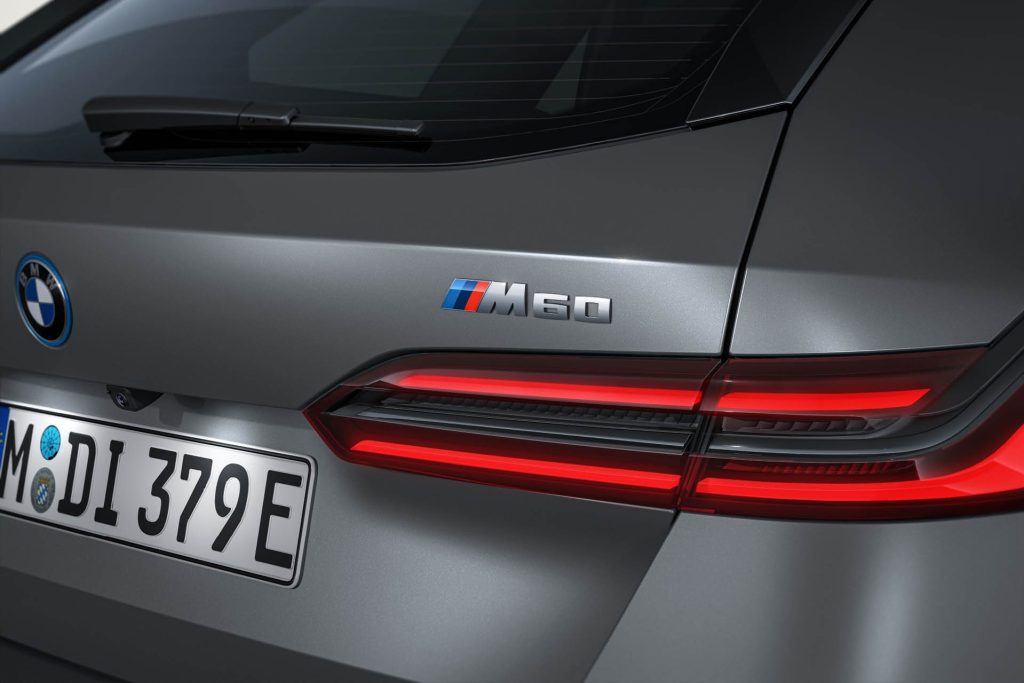 BMW i5 M60 xDrive Touring badge close up