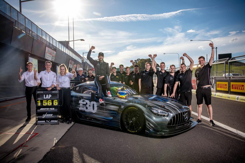 Mercedes-AMG team celebrating new lap record at Bathurst