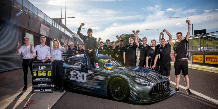 Mercedes-AMG team celebrating new lap record at Bathurst