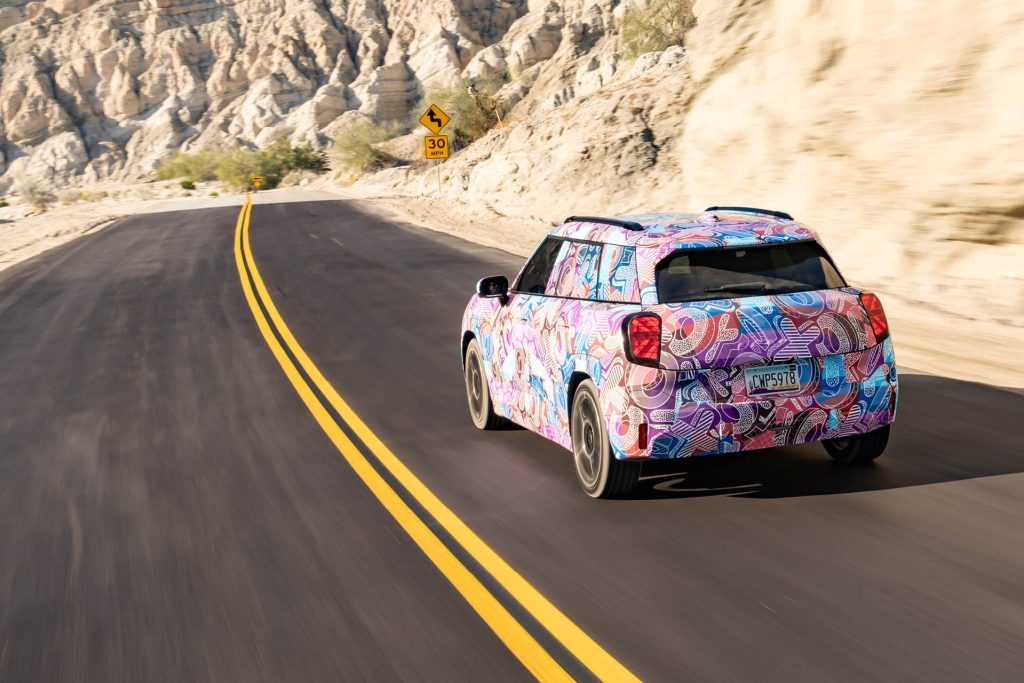 Camouflaged Mini Aceman undergoing testing on road