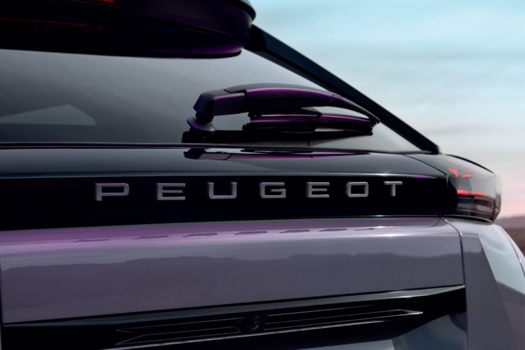 Peugeot 2008 GT rear badge close up view