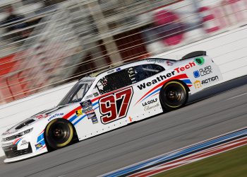 Shane van Gisbergen racing in NASCAR Xfinity Cup at Atlanta 2024