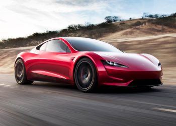 Tesla Roadster concept driving