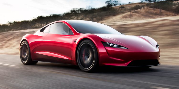 Tesla Roadster concept driving