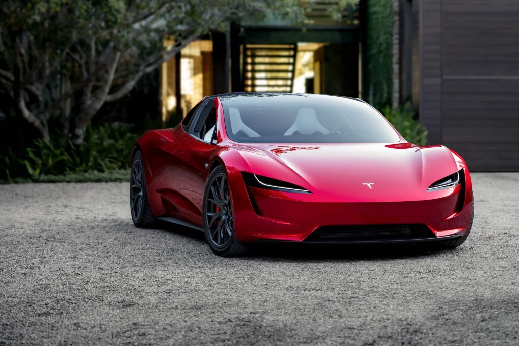 Tesla Roadster concept front three quarter view