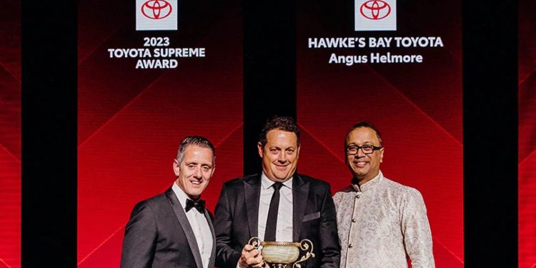 Hawkes Bay Toyota accepting Toyota Supreme Award