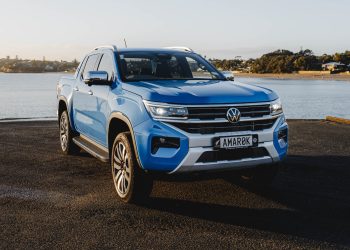 Volkswagen Amarok Aventura petrol parked by ocean