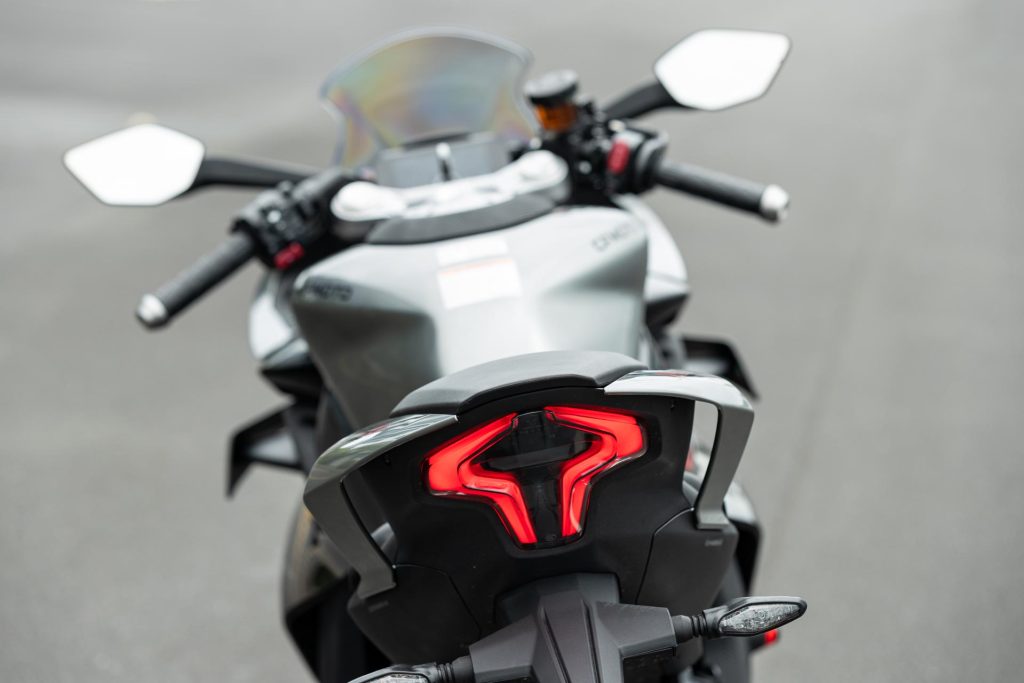 Tail light on the CFMoto 450 SR