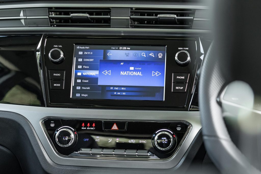 Infotainment screen in the SsangYong Korando Limited