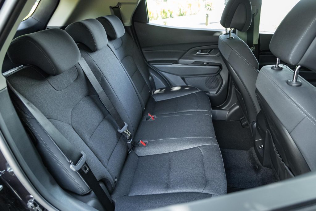 Rear seat space in the SsangYong Korando Limited