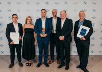 BMW Coombes Johnston team celebrating Dealer of the Year award for 2023