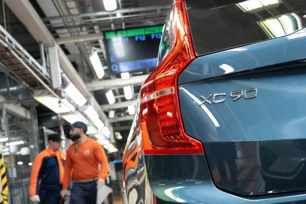 Last diesel Volvo on production line - XC90 badge close up view