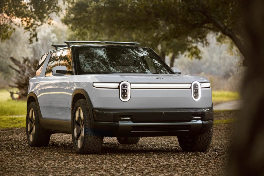 Rivian R2 front three quarter view