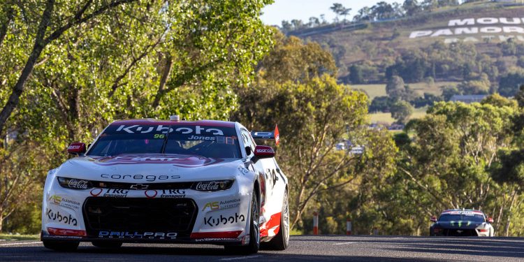 Supercars Chevrolet Camaro driving near Mount Panorama during public display