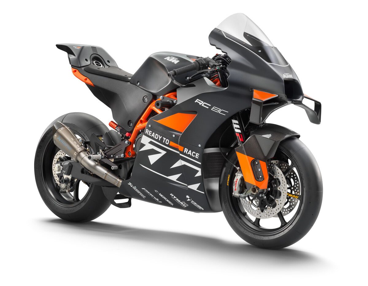 Front three-quarter shot of KTM RC 8C.