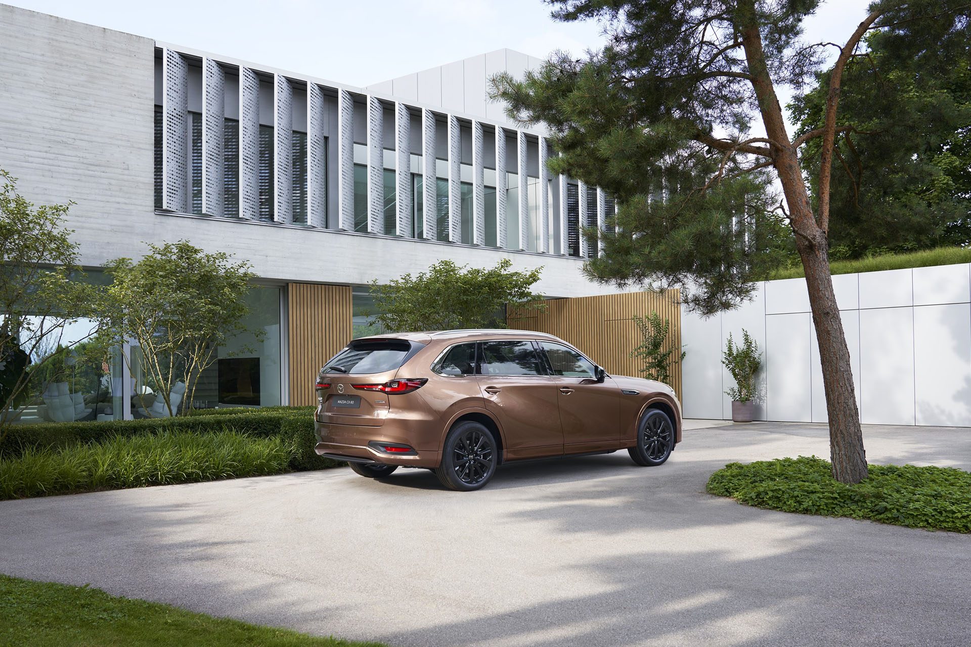 Mazda CX-80 parked up.