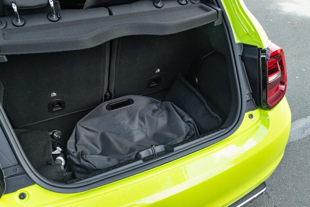 Boot space in the Abarth 500e Scorpionissima