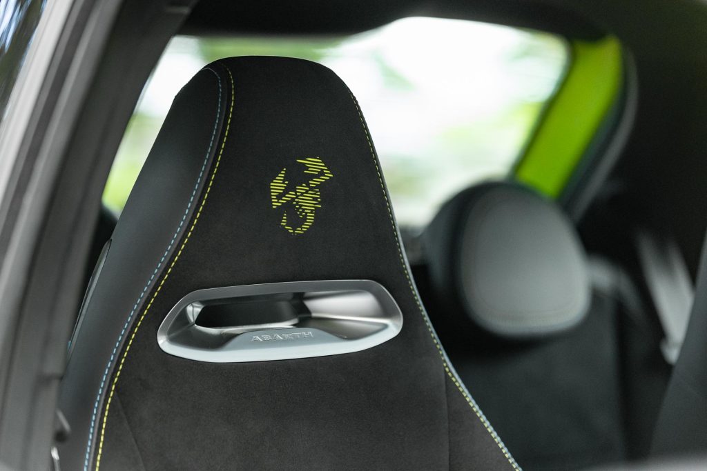 Front seat with the Abarth scorpion motif