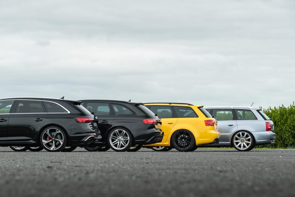 Audi RS4 lineup rear quarter shot