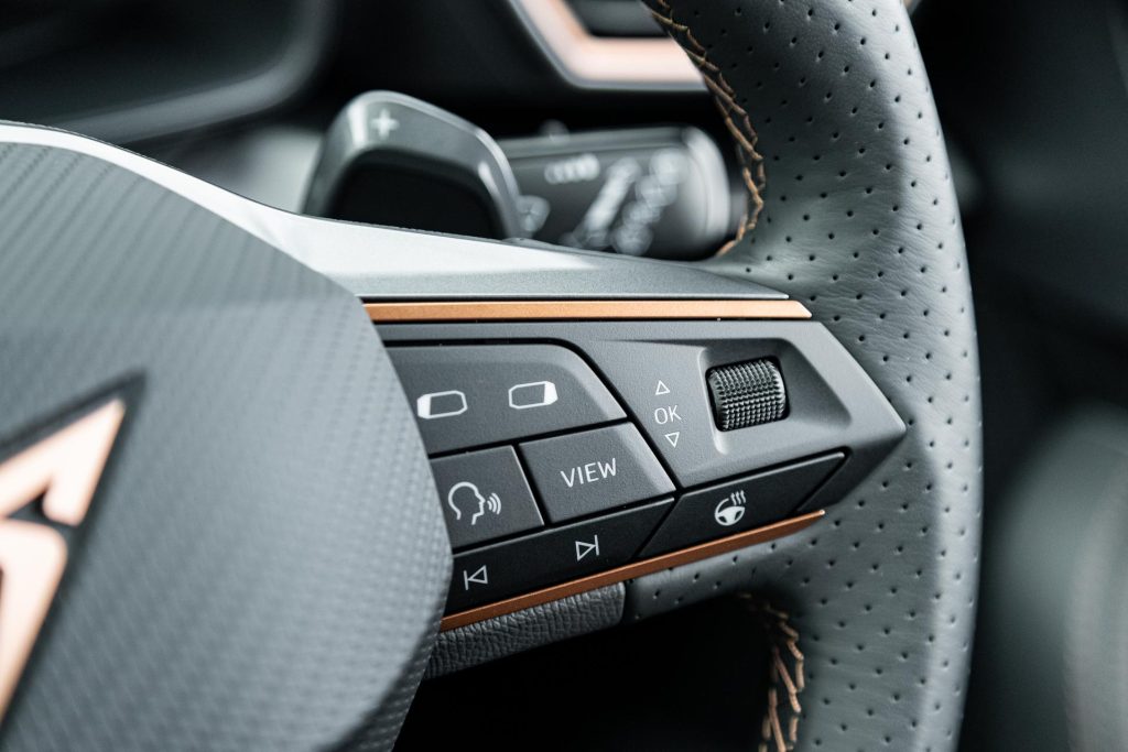 Steering wheel of the Cupra Leon V