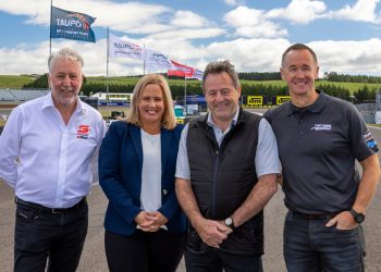 L-R: Supercars CEO Shane Howard, TQF trustees Josie Spillane, Tony Quinn and Street Smart's Greg Murphy.