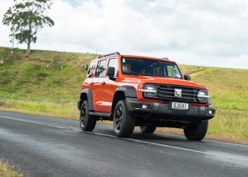 GWM Tank 300 Lux Hybrid front action shot, pictured in orange