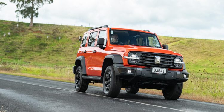 GWM Tank 300 Lux Hybrid front action shot, pictured in orange