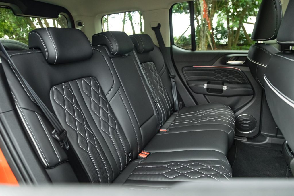 Rear seat in the GWM Tank 300 Lux Hybrid